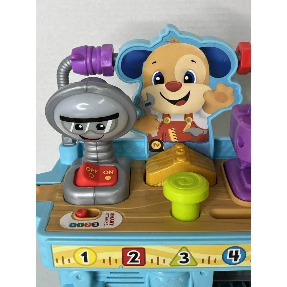 Fisher Price Laugh & Learn Smart Stages LEARNING TOOLBENCH Complete Sounds Light